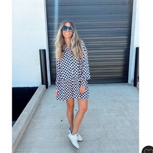 Ascot + Hart checkered dress